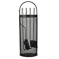 Kamingarnitur 5 Teilig / Kaminbesteck / Kamin Besteck schwarz, Griffe aus Edelstahl, H-60087