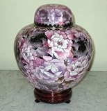 Rose Bouquet Cloisonne Cremation Urn, Adult Size, 210 Cubic In