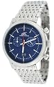 Adee Kaye #AK8027-MB Men's Classic Retro Twin Date Chronograph Watch (Blue Dial)