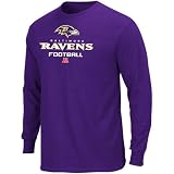 NFL Men's Baltimore Ravens Critical Victory V Long Sleeve Basic Tee (Violet, Large)