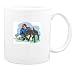 Mug with man, hunting, human, body, individuals, sandwich, individual, doberman, persons, dogs, humans, food, people, person, dog, terrier, snack, share