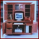 Credenza With Hutch-Oak (Light Stain)