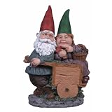 Garden Gnome Couple on Cart