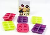 Coffret de 6 moules en silicone soit 36 mignardises + 1 livre de 20 recettes gourmandes. Madeleine, briochettes, cannelés, muffins et coeurs.