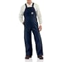 32" Inseam Carhartt� Flame - Resistant Quilt - Lined Duck Bib Overall, DK NAVY, 40