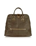 Bric's Cervo - Grained Leather Zip Tote Bag Dark Brown