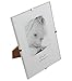 Case of 6, Clip Picture Frames for 5 x 7 Prints, Tempered Glass Front Panel with Chipboard Back, Photo Holders for Tabletop and Wall Hanging Use, Frameless Design