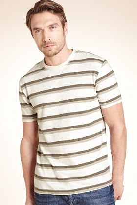 North Coast Pure Cotton Double Striped T-Shirt