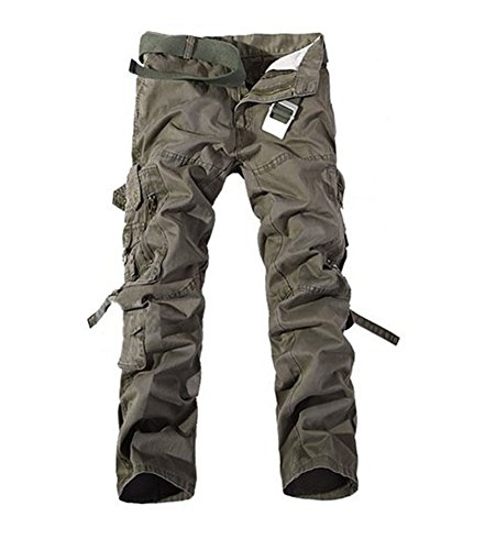 Men's Cotton Casual Military Army Cargo Camo Combat Work Pants (US:36 / Tag Asia 38, Army Green)