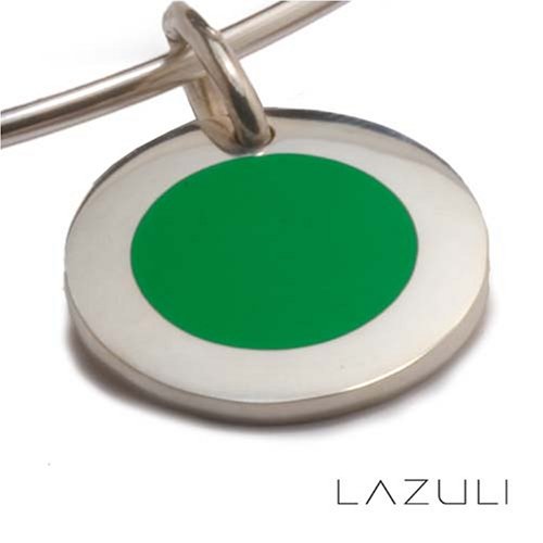 Sterling Silver Small Round Disc Green Gumball Pendant