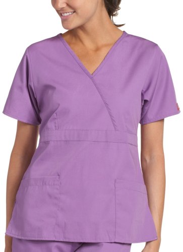 Dickies Womens Everyday Scrubs (EDS) Mock Wrap 2 Pocket Empire Waist Top