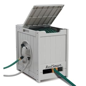 No Crank RS12581 Crate 125-Foot Water Powered Retractable Garden Hose Reel