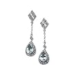 14K White Gold Sky Blue Topaz and Diamond Earrings