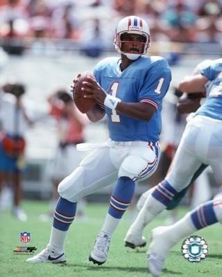 Warren Moon Houston Oilers 8x10 Photo (Passing Action)