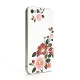 SP338:iPhone4S/4用デコレーションシール「和彩美：ふるる　彩装飾シート（いろどりそうしょくシート） 朱椿＜雪＞」