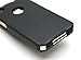 Jntworld (The Thinnest Leather Case in The World) 1mm Edge Thickness Aluminium Coated Pu Leather Case Cover for Apple iPhone 4 4g 4s Black
