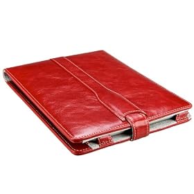 M-Edge Platform Leather Kindle Jacket (Fits 6" Display, 2nd Generation Kindle), Marbled Red