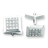 Sterling Silver CZ (Cubic Zirconia) Cuff Links