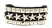 2 Rows of Pryamid Shaped Studs and 1 Row of Stars Leather Wrist Band Bracelet
