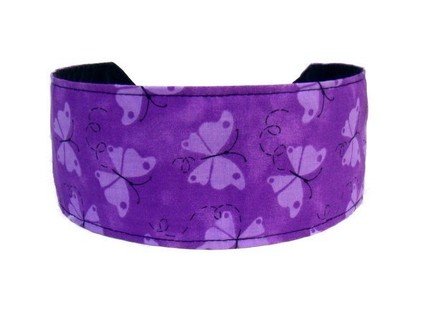 purple butterfly -Bargain Headbands, Light Purple Butterflies Over Darker Purple Background, Beautiful Headband
