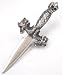 Dragon Heads Skull Dagger Blade Pewter Pendant Necklace