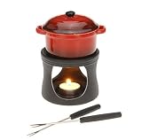 Schokoladenfondue Set Schokofondue 5-teilig Rot