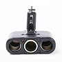 Black 12V Triple Car Cigarette Cigar Charger Adapter