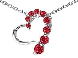 1.00 cts 925 Sterling Silver Created Ruby Heart Pendant LIFETIME WARRANTEE
