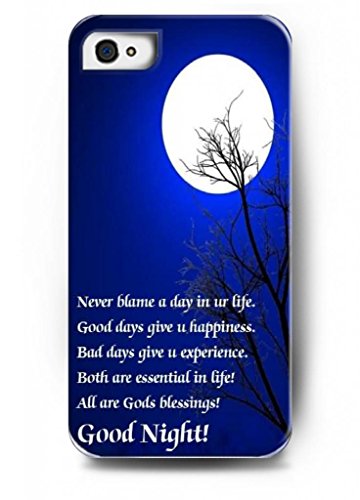 Never blame a day in ur life. Good days give u happiness. Bad days give u experience. Both are essential in life. All are gods blessings! Good night! – iPhone 4 / 4s /4G – hard snap on plastic case – Inspirational and motivational life quotes