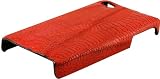 100% Genuine Chicken / Hen Leather iPhone 4 / 4S Clip on Case - Red