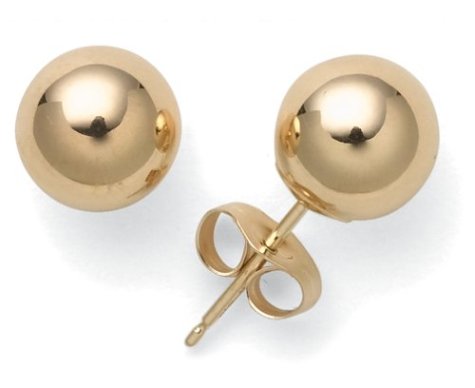 14k Yellow Gold 7mm Ball Earrings
