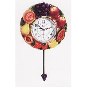 MIXED FRUIT 3-Dimensional Pendulum Wall Clock *NEW!!*