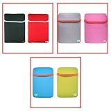 2-Sided Reversible Premium Laptop Just Fit Neoprene Sleeve Case Cover for Amazon Kindle Electronic Reading Device (Kindle NOT included)