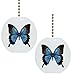 Set of 2 Blue Mountain Swallowtail Butterfly Butterflies Solid Ceramic Fan Pulls