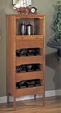 Dark Oak Wine Cabinet With Drawer