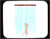 Mouse Pad with cat, swinging, shower, curtain
