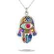 Vibrant Hamsa Necklace to Protect from the Evil Eye from the Artazia Collection #380 JN MN