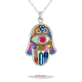 Vibrant Hamsa Necklace to Protect from the Evil Eye from the Artazia Collection #380 JN MN
