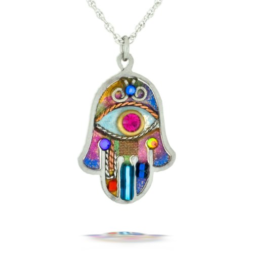 Vibrant Hamsa Necklace to Protect from the Evil Eye from the Artazia Collection #380 JN MN Vibrant Hamsa Necklace to Protect from the Evil Eye from the Artazia Collection #380 JN MN