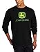 John Deere Men's Standard Trademark Logo Core Long Sleeve Tee, Black, Medium