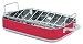 blinQ 14 Inch x 10 Inch Roaster Pan with Rack Berry Red