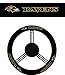 Geniune Leather Steering Wheel with Official NFL Licensed Logo - Baltimore Ravens