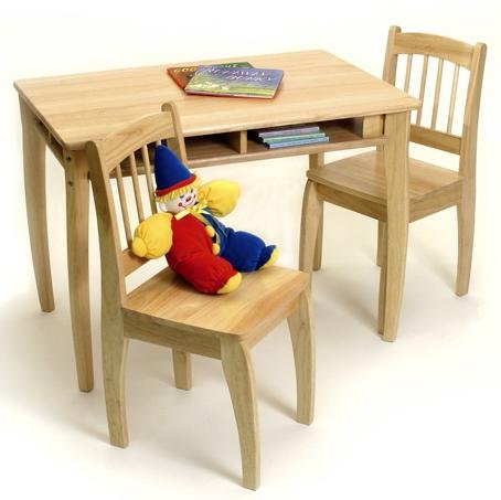 Childrens Toyshop  Toys : Lipper International Child's Rectangular Table and Set of 2 Chairs, Natural