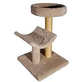 TwoTier 23 Cat Tree : Optional Sisal 2 FEET OF SISAL : Parts & Base Color OFF WHITE : Poles Color DARK GREEN