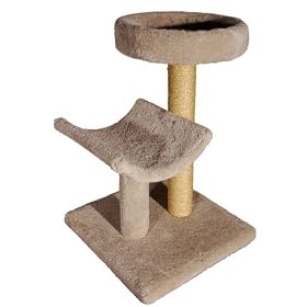 TwoTier 23 Cat Tree : Optional Sisal 2 FEET OF SISAL : Parts & Base Color LIGHT BLUE : Poles Color BARE WOOD