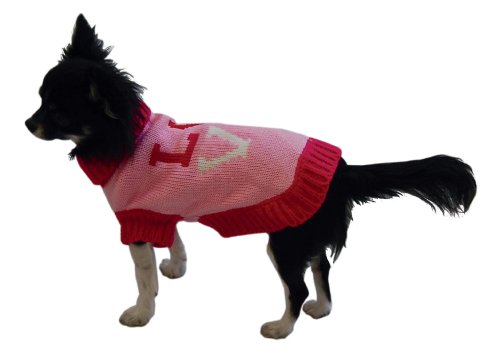 Dogs Kingdom DKLOVPULR45 Rollkragenpullover mit Motiv LOVE, Gr&ouml;&szlig;e 45 cm R&uuml;ckenl&auml;nge, rosa Preisvergleich