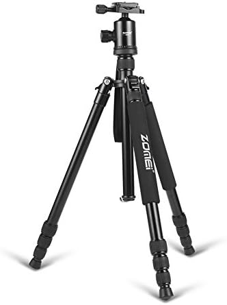 ZoMei 65" Professional Compact Magnesium Aluminium Sturdy Camera Tripod Monopod with Quick Release Plate Tripod Mount Ball Head for Canon Nikon Sony(Black)