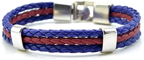 Aisue FIFA World Cup Football Club Theme Mens Wrap Cord Leather Strap Bracelet Wristband (Arsenal)