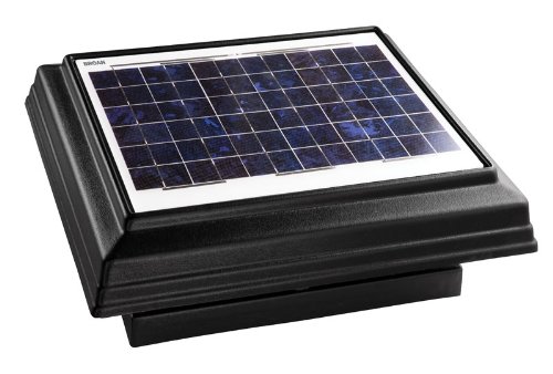 Broan 355CSOBK Curb Mount Solar Powered Attic Ventilator, Black