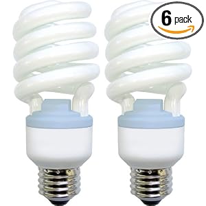 GE Lamps 75413 26-Watt CFL Spiral Reveal Light Bulb, 100-Watt Output, 6-Pack by General Electric